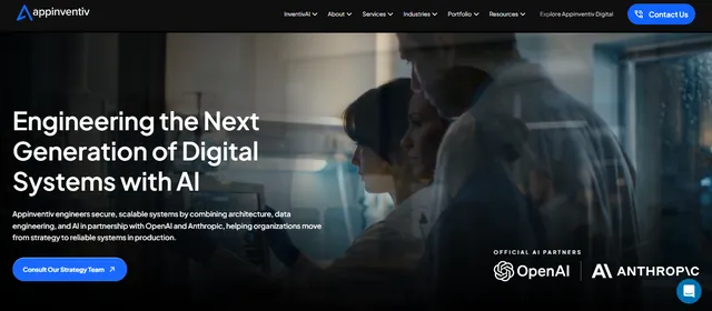 Appinventiv website homepage screenshot