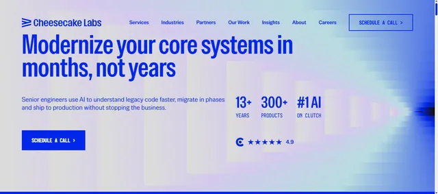 Cheesecake Labs website homepage screenshot