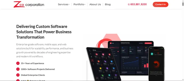 Zco Corporation website homepage screenshot